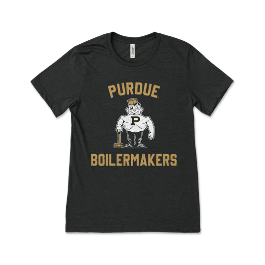 Purdue Pete Arch Logo Black Short Sleeve Tee