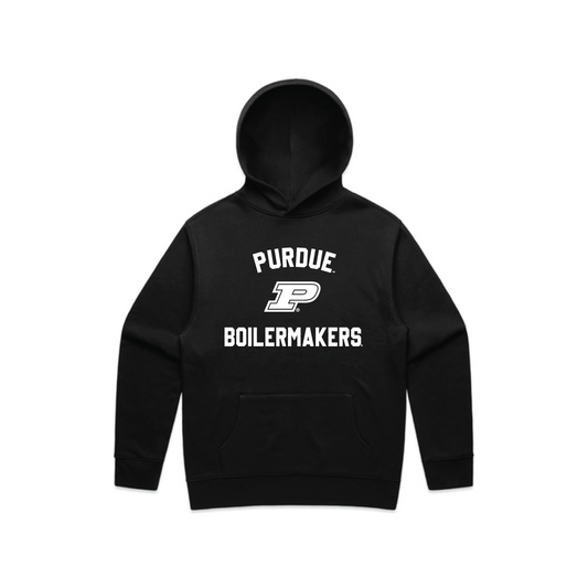 Purdue Black P White Arch Hoodie