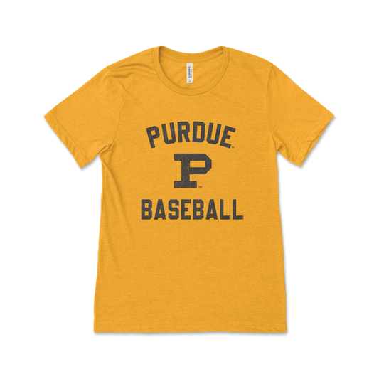 Purdue P Logo Baseball Short Sleeve Tee