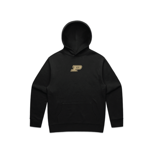 Purdue Black P Gold Logo Hoodie