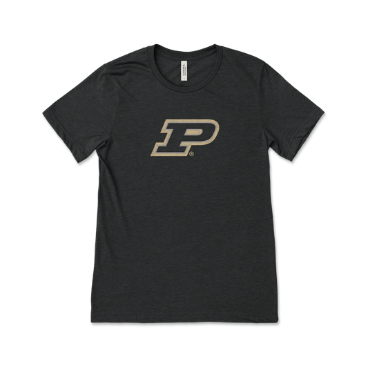 Purdue P Logo Black Short Sleeve Tee