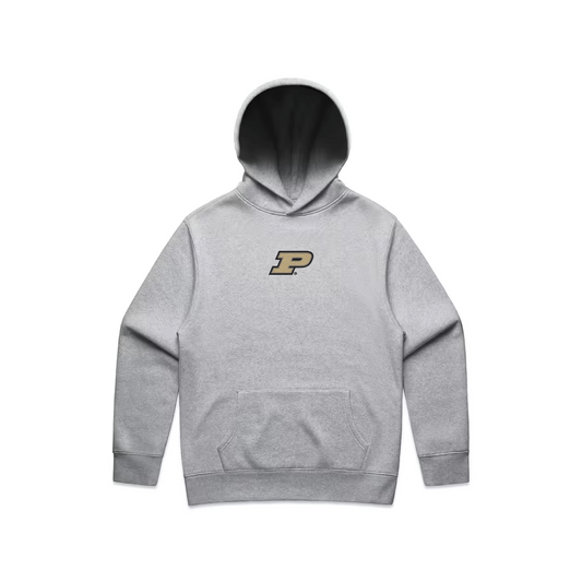 Purdue Grey P Gold Logo Hoodie