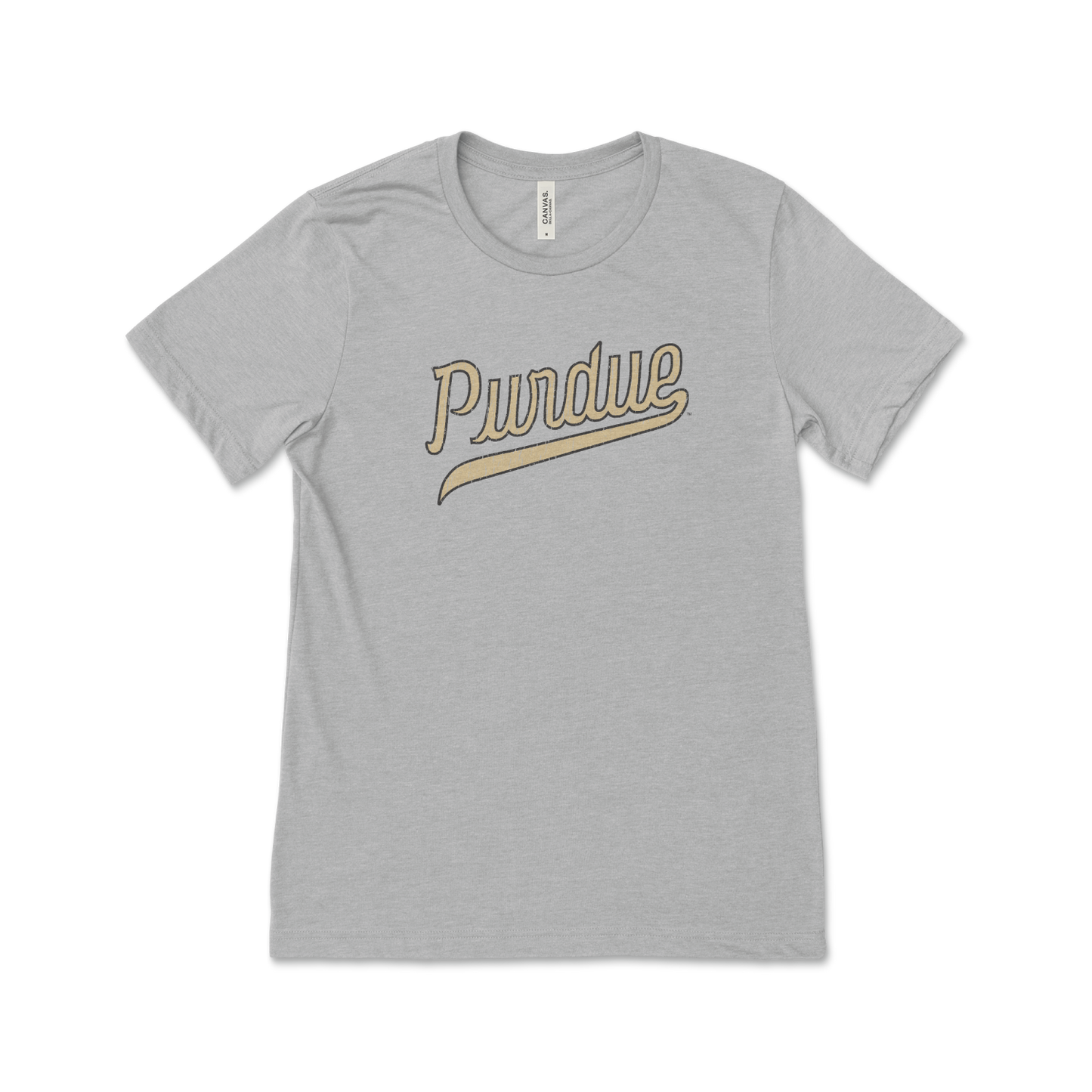 Purdue Classic Script Grey Short Sleeve Tee