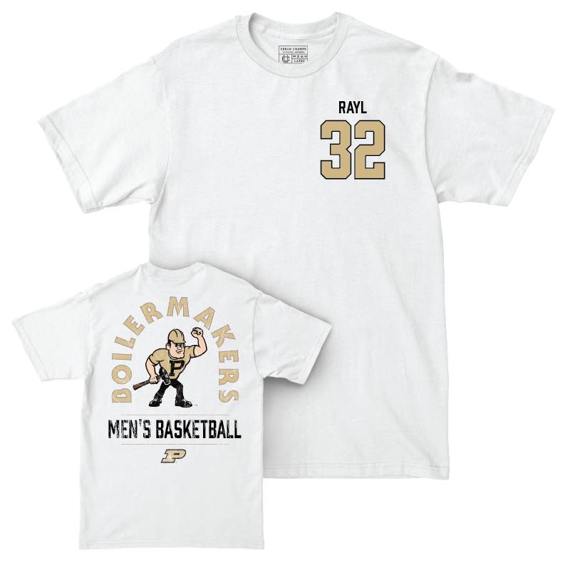 Men's Basketball White Mascot Comfort Colors Tee - Jace Rayl | #32