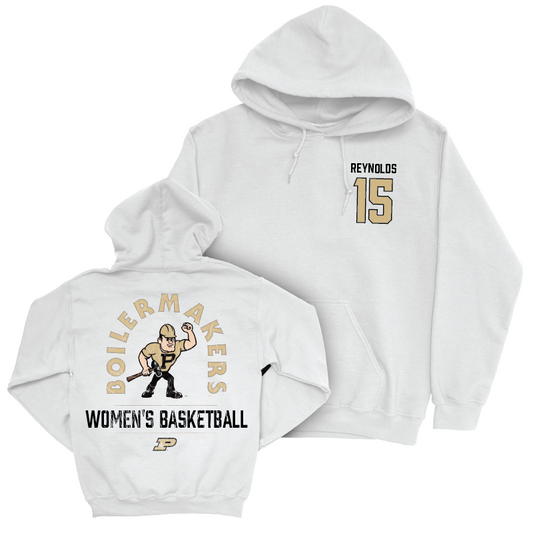 Women's Basketball White Mascot Hoodie - Mila Reynolds | #15