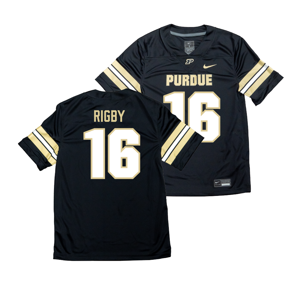 Nike Purdue Boilermakers Black NIL Game Replica Football Jersey - Shamar Rigby