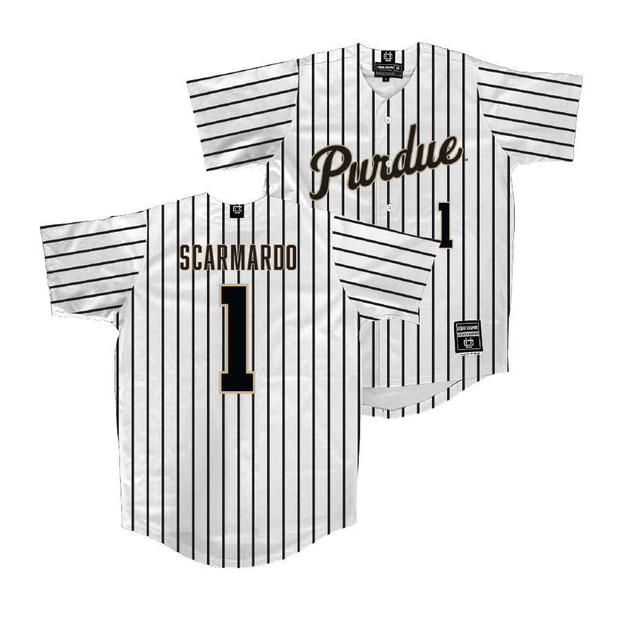 Purdue Softball White Jersey - Sage Scarmardo | #1