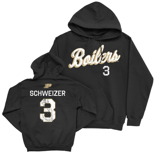 Baseball Black Script Hoodie     - Evan Schweizer