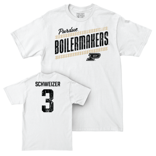 Baseball White Slant Comfort Colors Tee     - Evan Schweizer