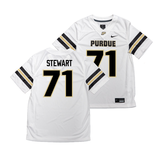 Nike Purdue Boilermakers White NIL Game Replica Football Jersey - Corey Stewart