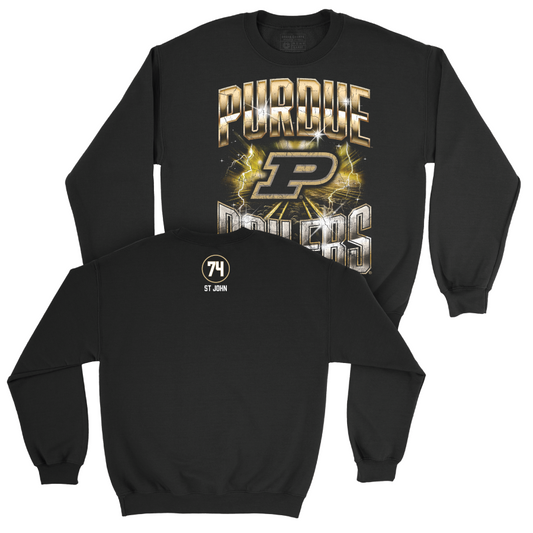 Football Black Graphic Crew   - Jalen St John