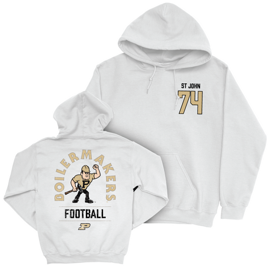 Football White Mascot Hoodie   - Jalen St John