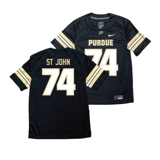Nike Purdue Boilermakers Black NIL Game Replica Football Jersey   - Jalen St John