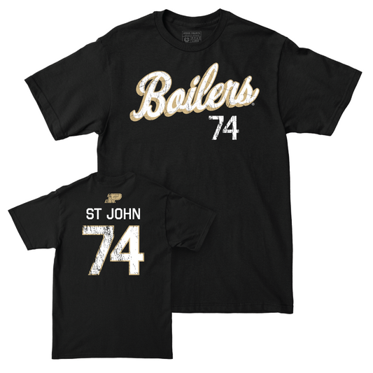 Football Black Script Tee   - Jalen St John