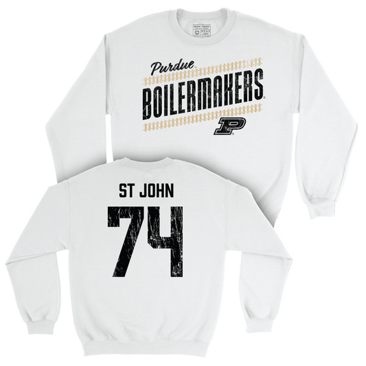 Football White Slant Crew   - Jalen St John