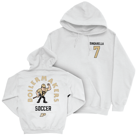 Women's Soccer White Mascot Hoodie  - Chiara Singarella