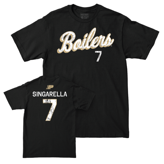 Women's Soccer Black Script Tee  - Chiara Singarella