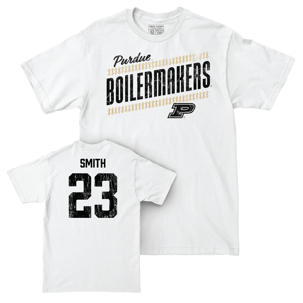 Football White Slant Comfort Colors Tee   - Calvin Smith