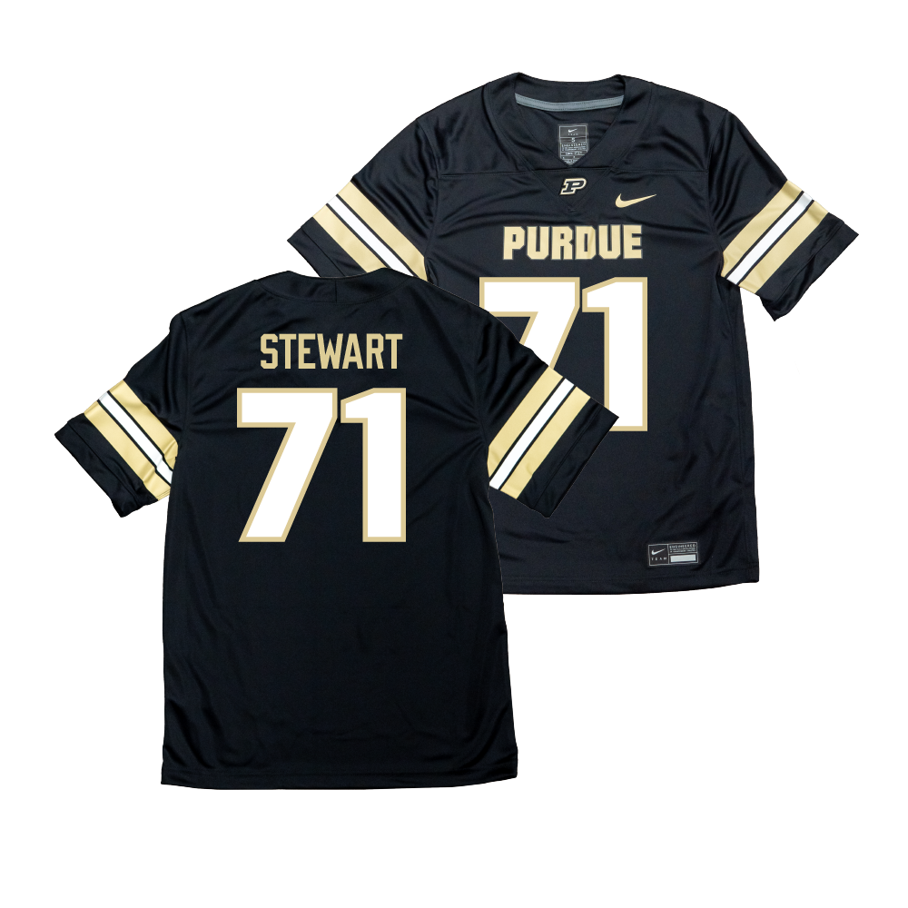 Nike Purdue Boilermakers Black NIL Game Replica Football Jersey - Corey Stewart