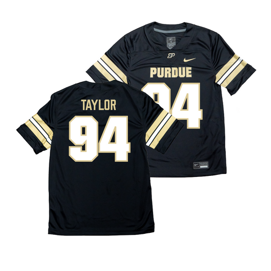 Nike Purdue Boilermakers Black NIL Game Replica Football Jersey  - Elijah Taylor