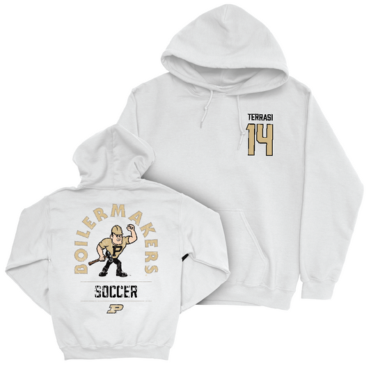 Women's Soccer White Mascot Hoodie  - Francesca Terrasi