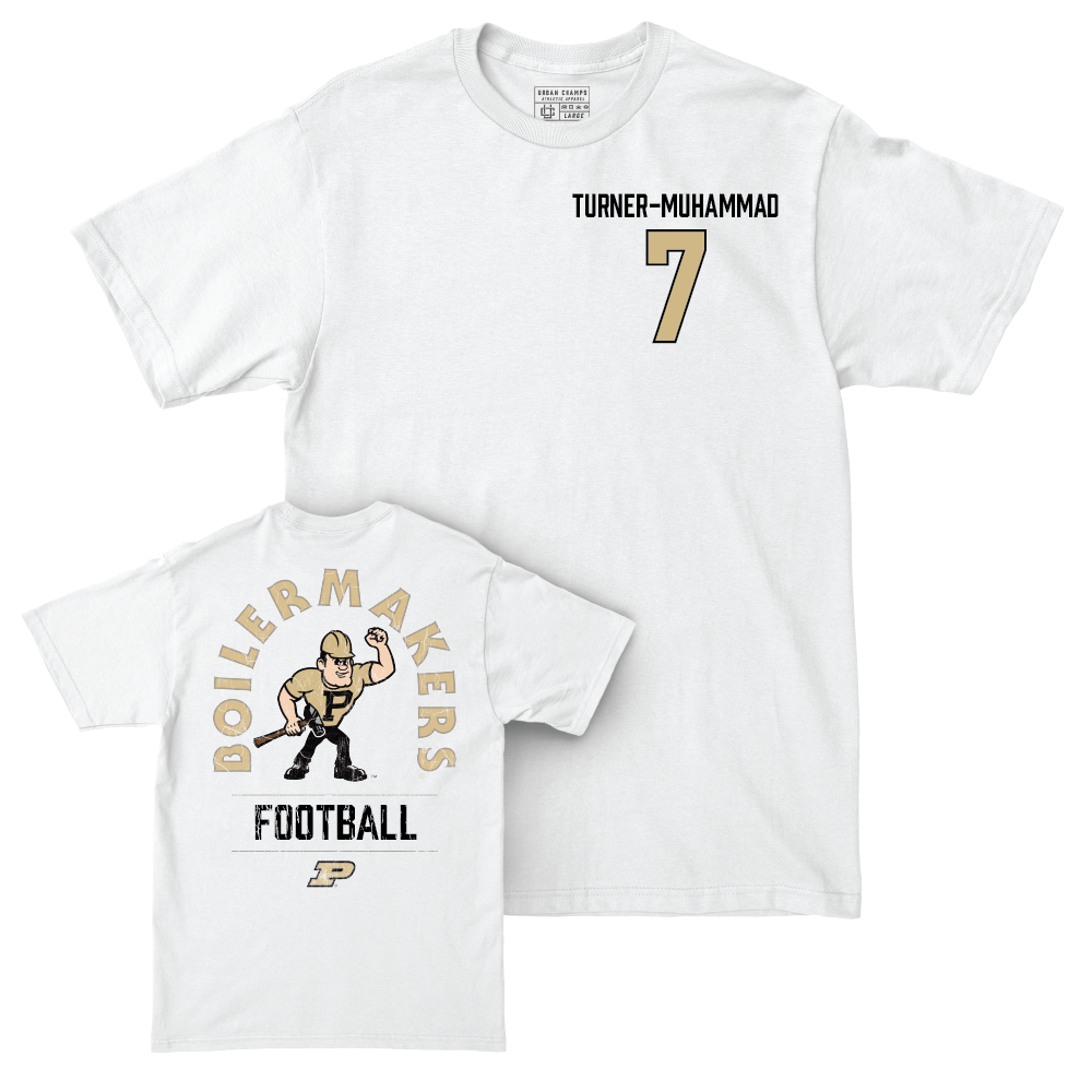 Football White Mascot Comfort Colors Tee   - Salim Turner-Muhammad