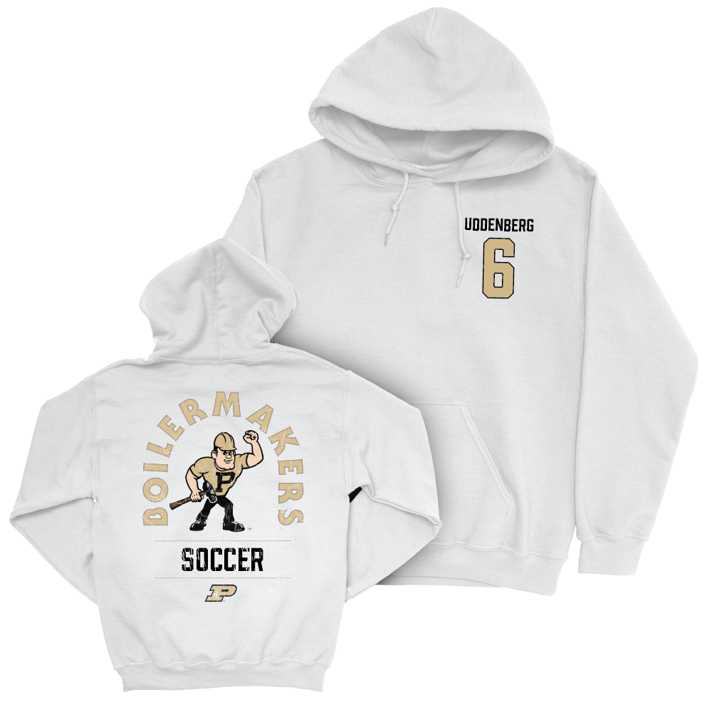 Women's Soccer White Mascot Hoodie  - Cloey Uddenberg