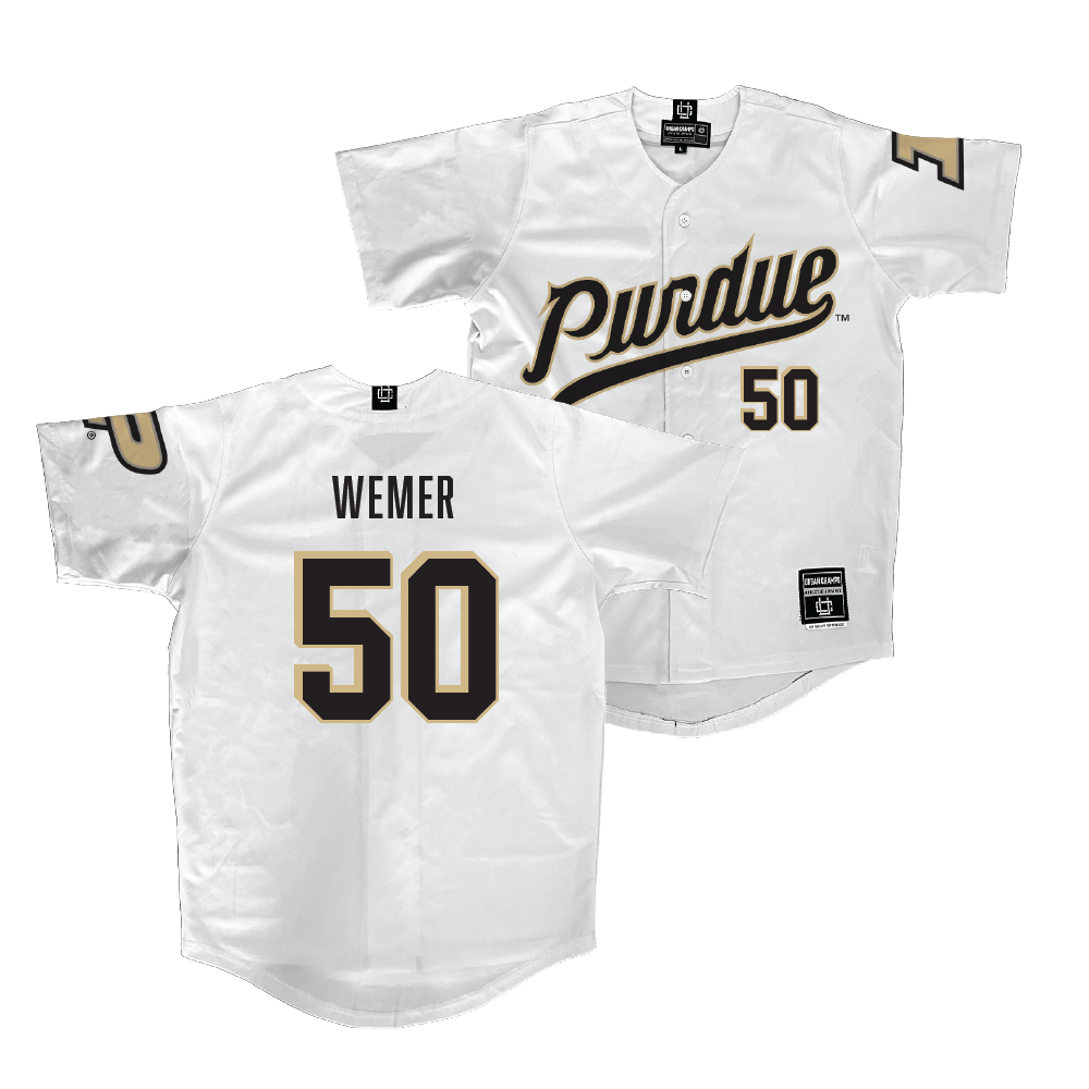 Purdue Baseball White Jersey    - Kale Wemer