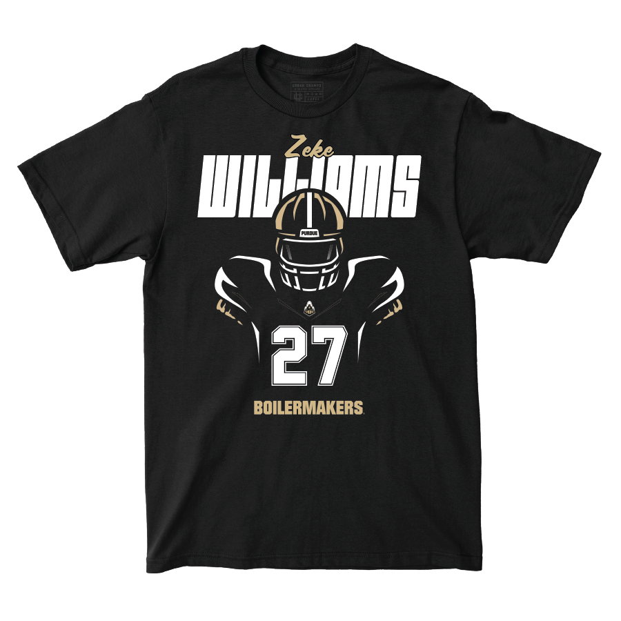 Silhouette Black Football Tee - Zeke Williams – The Purdue NIL Store