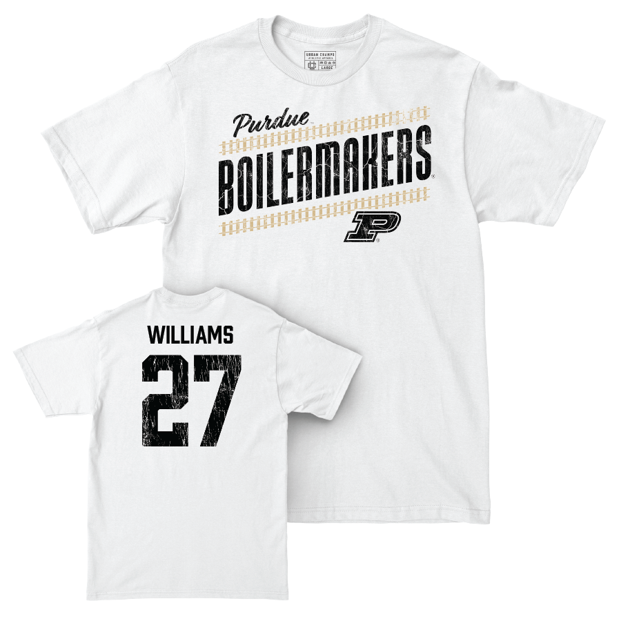 Football White Slant Comfort Colors Tee  - Zeke Williams