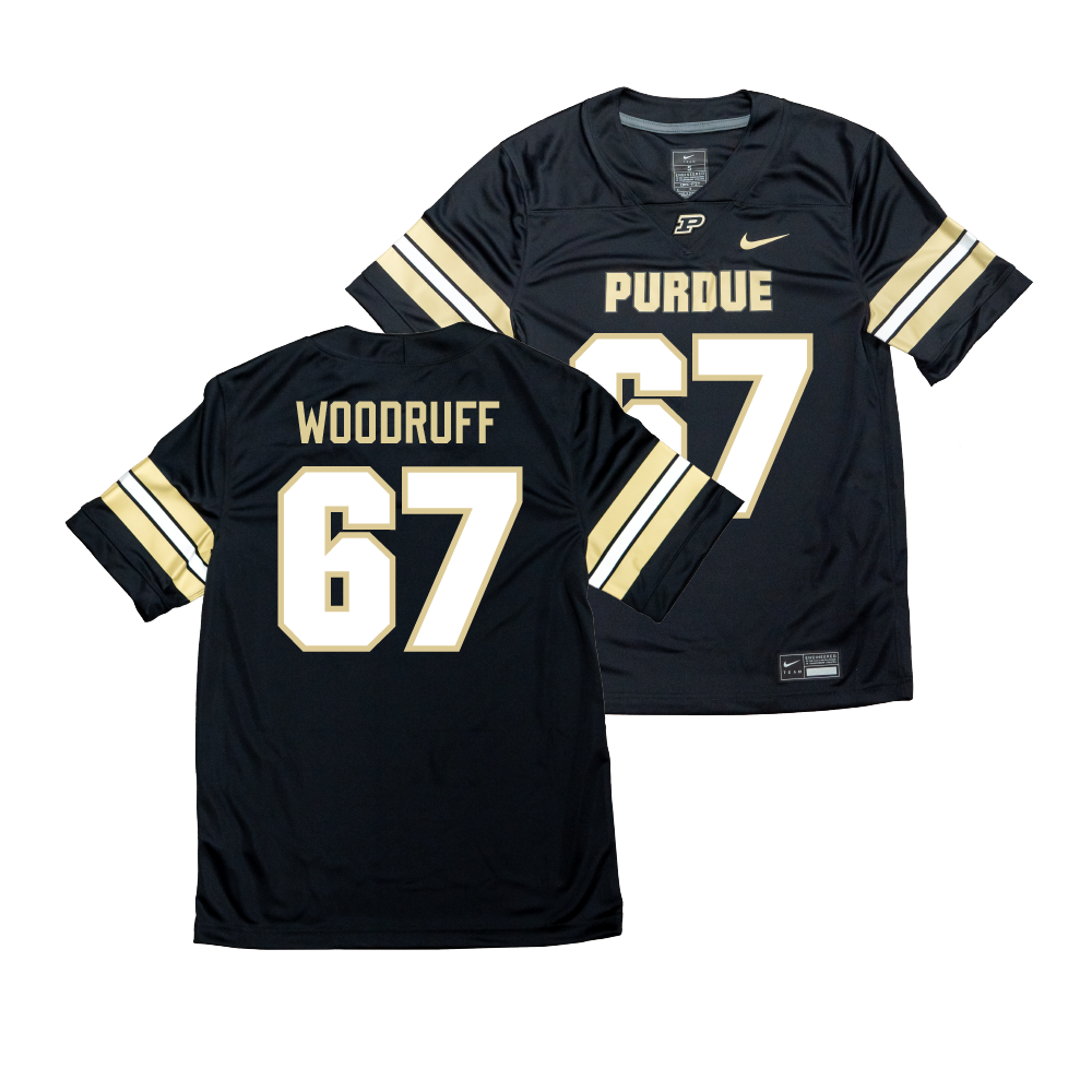 Nike Purdue Boilermakers Black NIL Game Replica Football Jersey - Drew Woodruff | #67