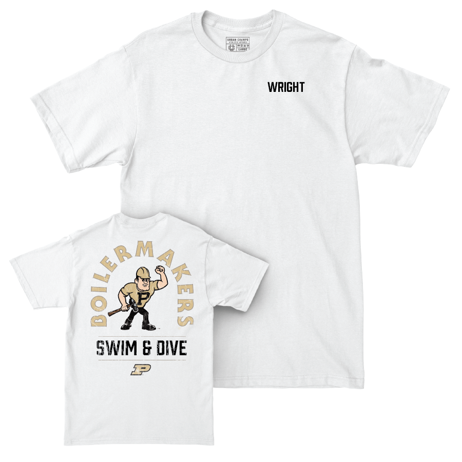 Swim & Dive White Mascot Comfort Colors Tee   - Daryn Wright