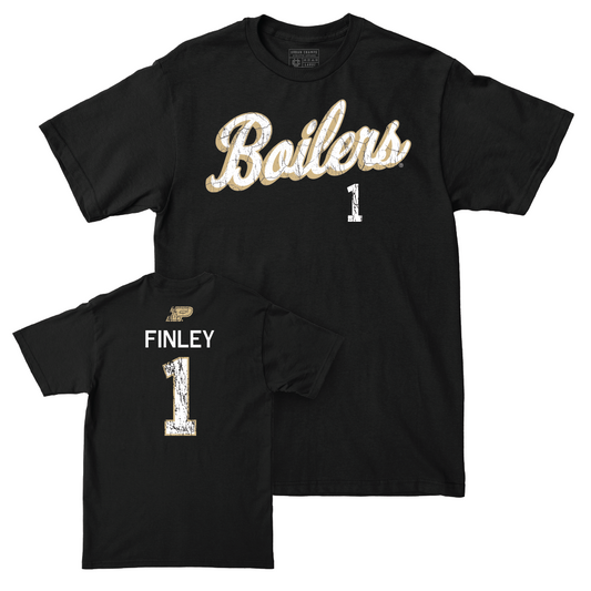 Baseball Black Script Tee     - Maclane Finley