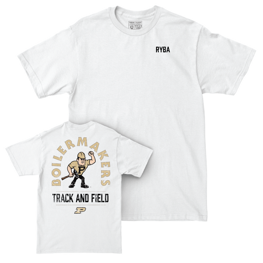 Track & Field White Mascot Comfort Colors Tee   - Elliot Ryba