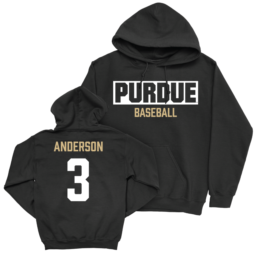 Baseball Black Staple Hoodie     - Eli Anderson