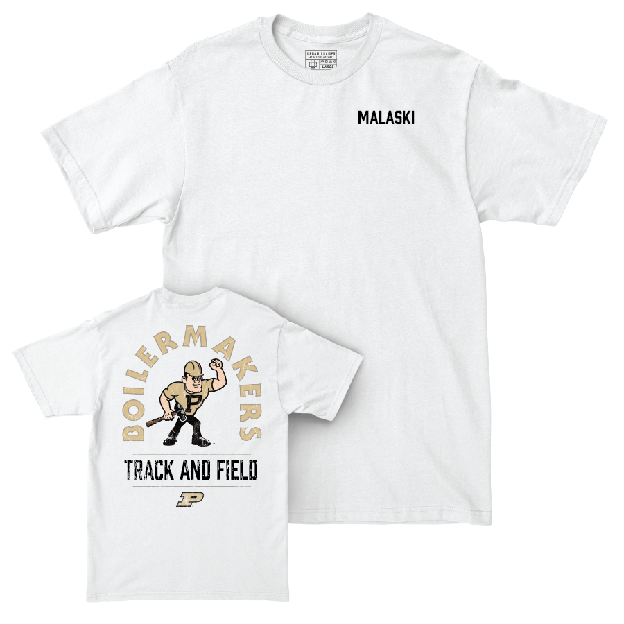 Track & Field White Mascot Comfort Colors Tee   - Seamus Malaski