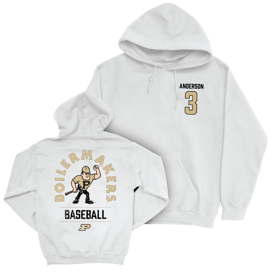 Baseball White Mascot Hoodie     - Eli Anderson