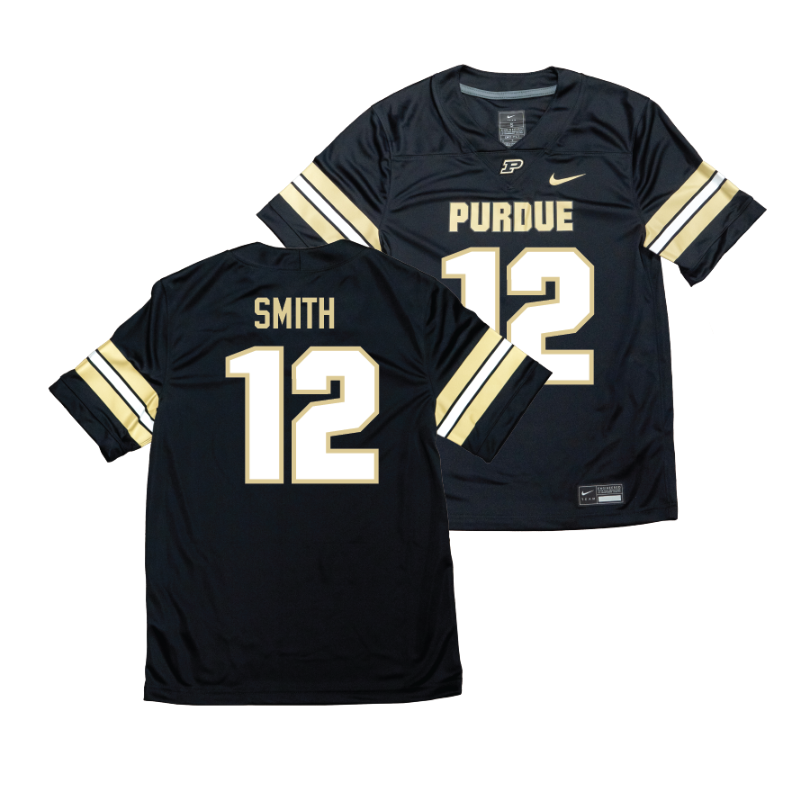 Nike Purdue Boilermakers Black NIL Game Replica Football Jersey   - Leland Smith