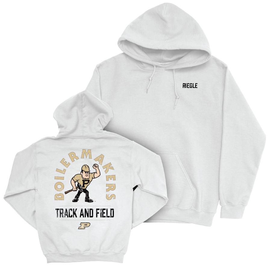 Track & Field White Mascot Hoodie   - Melissa Riegle