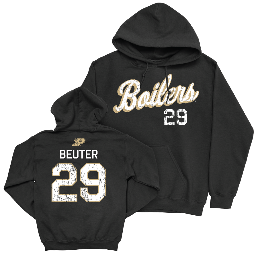 Baseball Black Script Hoodie     - Gavin Beuter